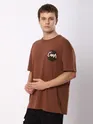 Brown Canes  Printed Oversized T-Shirt